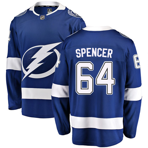 Herren Tampa Bay Lightning Eishockey Trikot Matthew Spencer #64 Breakaway Blau Fanatics Branded Heim